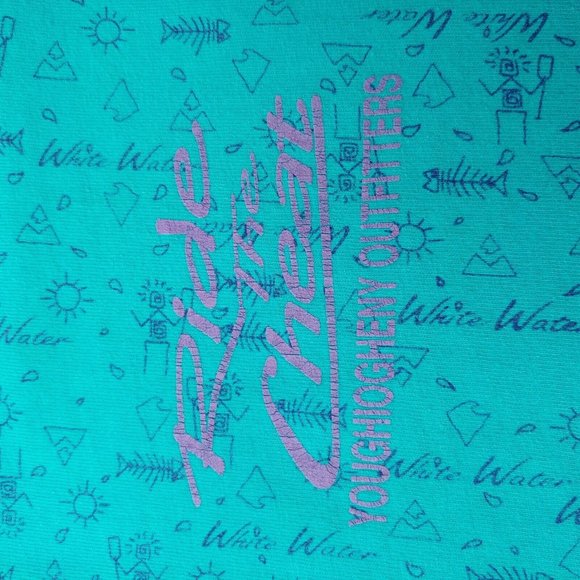 Vtg Youghiogheny Outfitters Ride The Cheat L T Shirt White Water Single Stitch - Picture 4 of 12